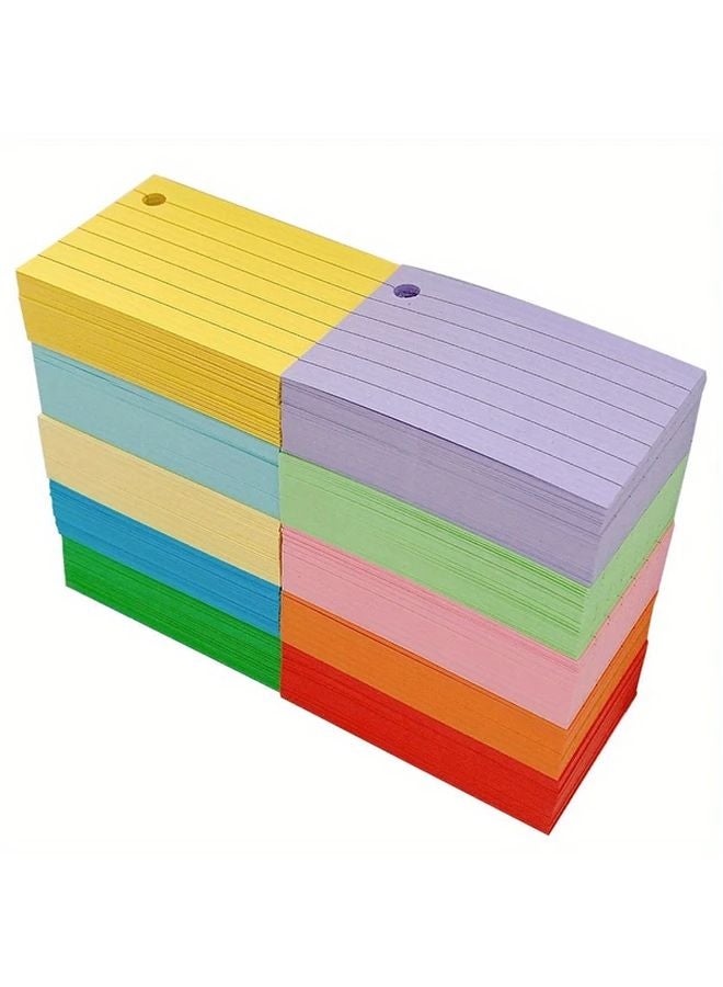 510pcs 3x2 Inch Lined Colored Index Cards with Rings Assorted Colors Study Flashcards - Image 1